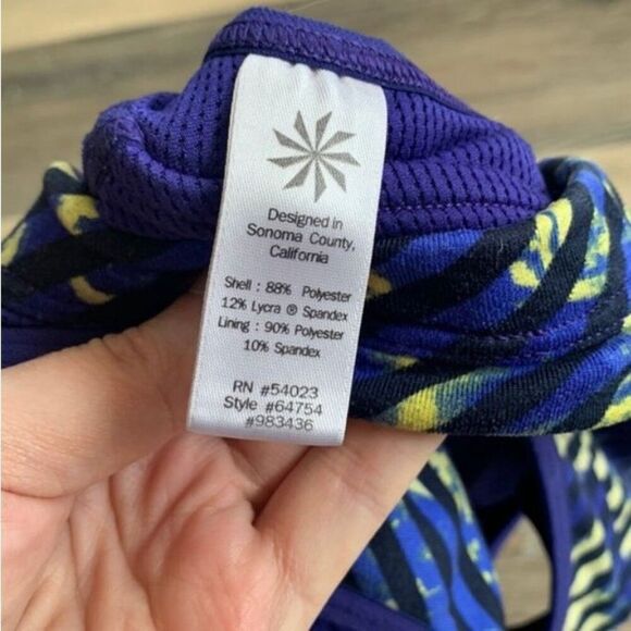 Athleta sports bra size small cutout back workout yoga exercise wear - Picture 6 of 7